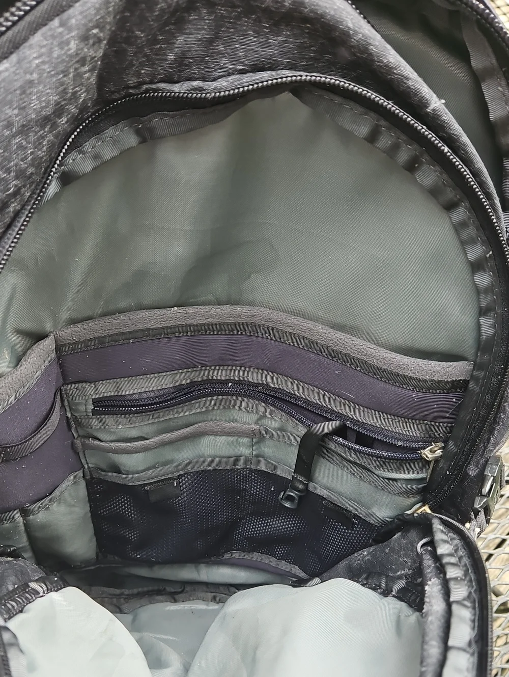 The North Face Heathered Charcoal Men's Backpack with Bungee Cord